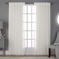 thumbnail image 1 of AIR-Belgian Textured Linen Look Jacquard Sheer Window Curtain Panel Pair with Pinch Pleat Top, Snowflake, 50x96, 1 of 4