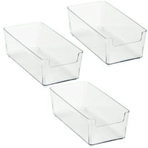 Simplify 3 Pack Small Rectangular Drawer Organizer, 7.72" L x 3.74"W , Clear