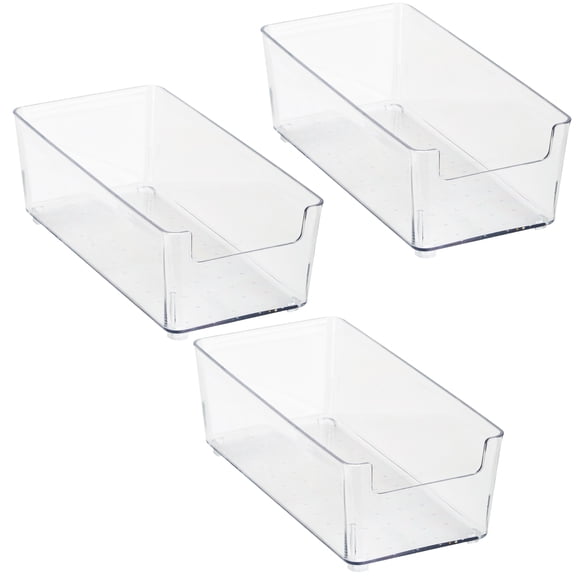 Simplify 3 Pack Small Rectangular Drawer Organizer, 7.72" L x 3.74"W , Clear