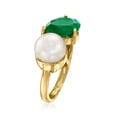 thumbnail image 6 of Ross-Simons 7.5-8mm Cultured Pearl and 2.20 Carat Emerald Toi Et Moi Ring in 18kt Gold Over Sterling, Women's, Adult, 6 of 6