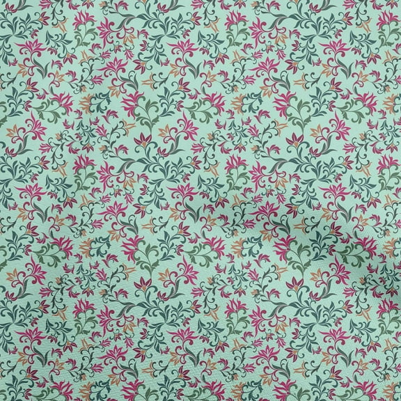 oneOone Silk Tabby Light Mint Green Fabric Asian Suzani Diy Clothing Quilting Fabric Print Fabric By Yard 42 Inch Wide