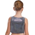 thumbnail image 2 of TSSOE Kids Girls Sparkly Metallic Ruffle Modern Hip Hop Jazz Ballet Dance Vest Stage Performance Tank Crop Tops Dancewear Black 10-14, 2 of 6