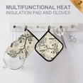 thumbnail image 4 of Yayeee Oven Mitts and Pot Holder Set of 2 Heat Resistant Kitchen Gloves Baking Hot Pad, Beige Birds, 4 of 5