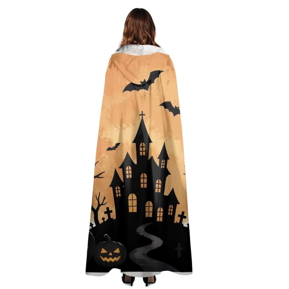 Halloween Hooded Cloak Costume Cape Adult Cosplay Full Length Heavy Duty