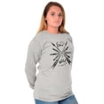 thumbnail image 4 of Boho Feather Arrows Free and Wild Women Plus Size Long Sleeve Graphic Tee Brisco Brands 3X, 4 of 5