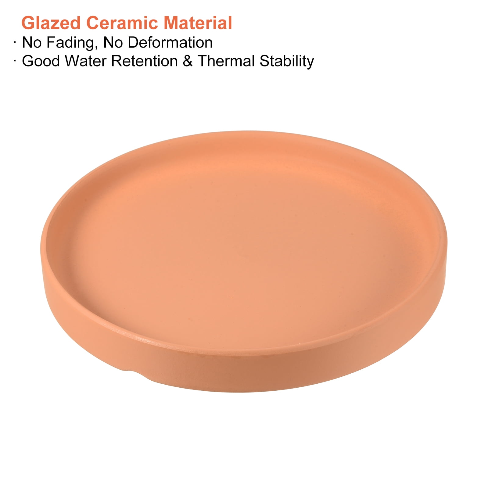 Uxcell 6" Ceramic Round Planter Saucer Flower Pot Drip Tray Coaster, Orange 2 Pack