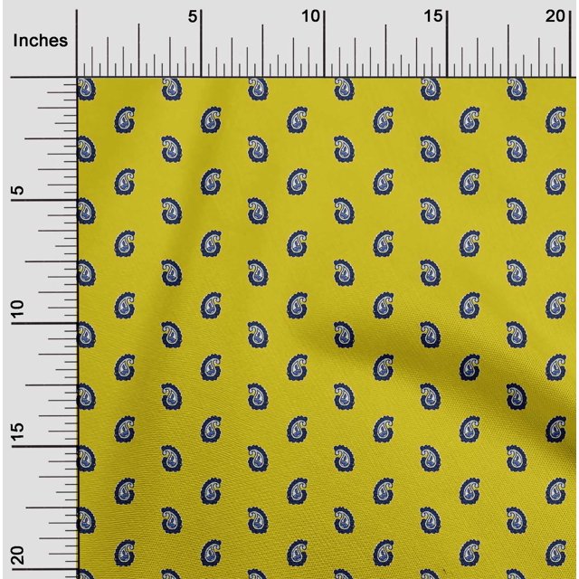oneOone Cotton Poplin Fabric Paisley Block Print Fabric By Yard 56 Inch Wide