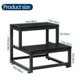 thumbnail image 3 of 2 Step Stool for Adults Kids, Heavy Duty Sturdy Steel Frame with Wooden Steps, Bedside Foot Stool with 500lbs Load Capacity, Non-Slip Step Stool for High Bed, Kitchen, RV Step - Black, 3 of 8