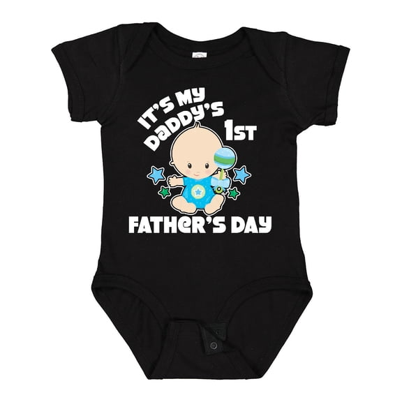 Inktastic Its My Daddys 1st Fathers Day with Baby and Stars Boys or Girls Baby Bodysuit