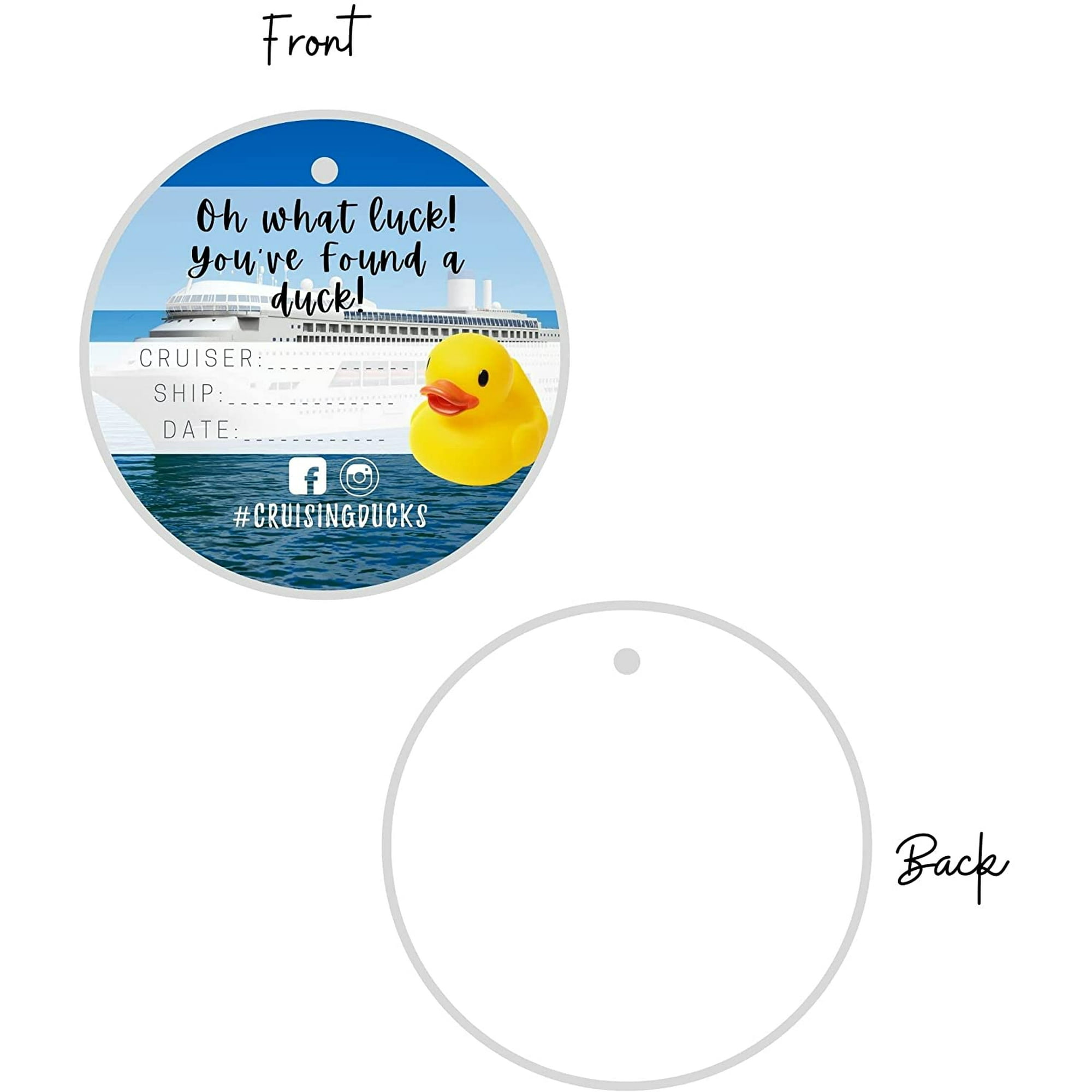 Cruising Ducks Tag with Hole | 30 Pack | Carnival Rubber Cruising Duck Tag  | 2.5" inch Circle Tags | #CruisingDucks | Walmart Canada