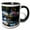Black/White, variant on 3drose, Usa, Maine, Mount Desert. Bernard Harbor Reflections at Twilight, 11oz Magic Transforming Mug