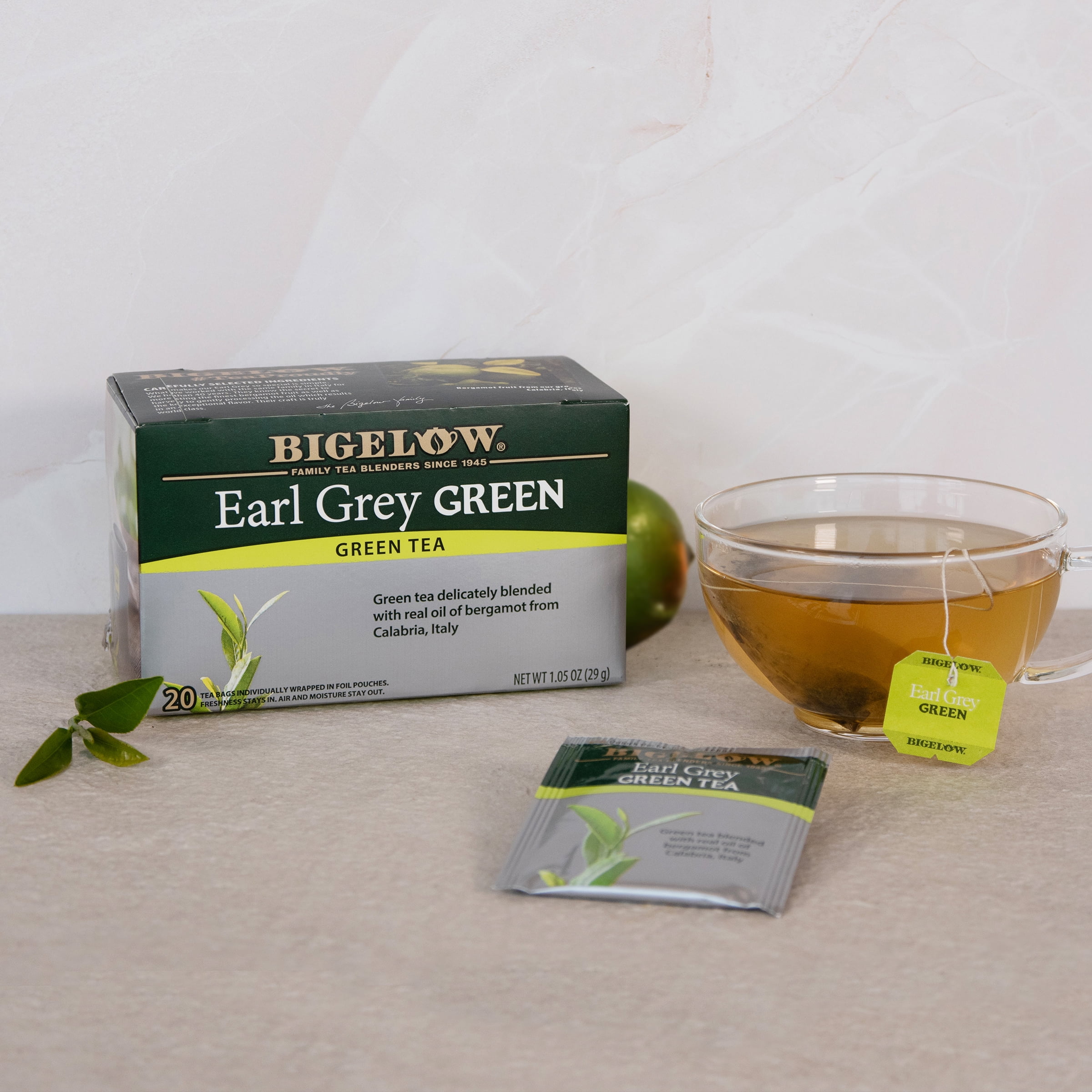 (3 pack) Bigelow, Earl Grey Green, Tea Bags, 20 Ct