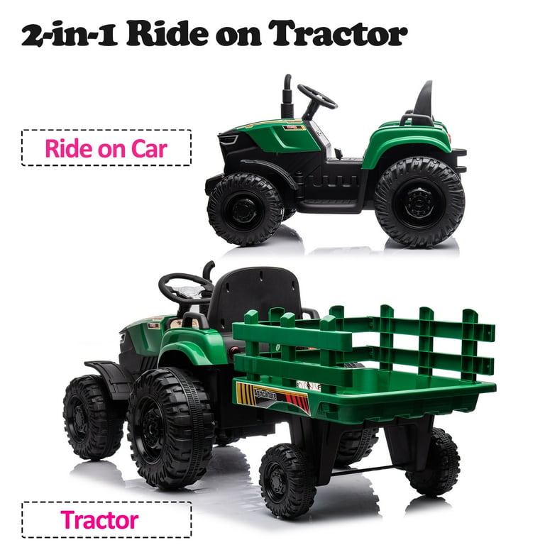 Hikiddo 24V Electric Ride On Tractor, Kids Battery Operated