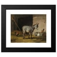thumbnail image 2 of Eugène Joseph Verboeckhoven 24x20 Black Modern Framed Museum Art Print Titled - Donkey and Chickens in the Stable (1863), 2 of 5