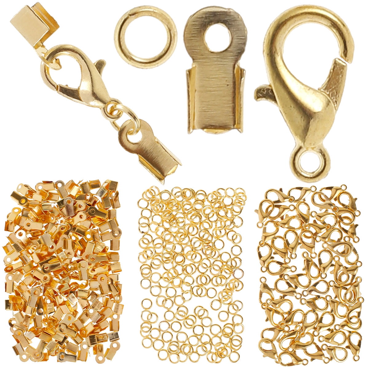 Fyjucpa 450pcs Jewelry Connector Set Gold and Silver Jewelry Findings