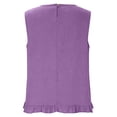 thumbnail image 6 of PNTUTB Stylish Women's Sleeveless Tops Casual Solid-Color Crew-Neck Tank Tops Lace-Hem Tank Tops with Back Tie Simple Versatile Loose Tank Tops, 6 of 6