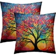 thumbnail image 2 of Seasonal Tree Painting Pillow Covers - Watercolor Leaf Pillow Cases 20x20 Abstract Nature Botanical Throw Pillows Set of 2 Farmhouse Home Decor for Room Bed Outdoor, 2 of 6