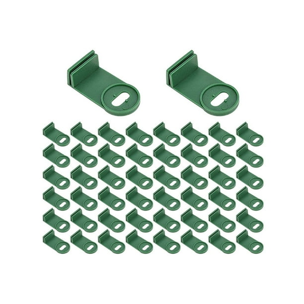 50pcs Greenhouse Plastic Twist Clamps Green Fixing Clamps and Washers Corner Extension Clips for