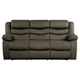 thumbnail image 3 of Pemberly Row 19.25" Traditional Microfiber Double Reclining Sofa in Brown, 3 of 6