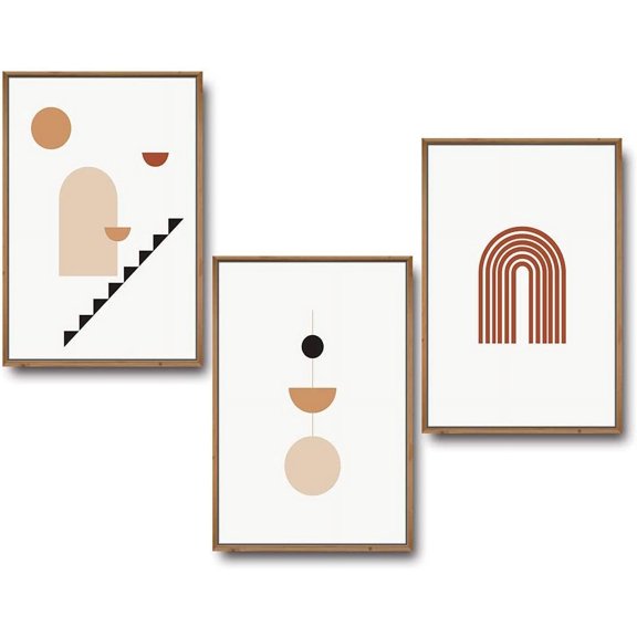 IDEA4WALL 3 Piece Framed Canvas Wall Art for Living Room, Bedroom Mattis and Brutalist Canvas Prints for Modern Home Decoration Ready to Hang