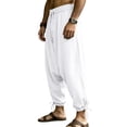 thumbnail image 4 of Daiosportswear Men's Medieval Renaissance Pants Viking Navigator Baggy Harem Pants Pirate Halloween Retro Costume Trousers White XL, 4 of 8