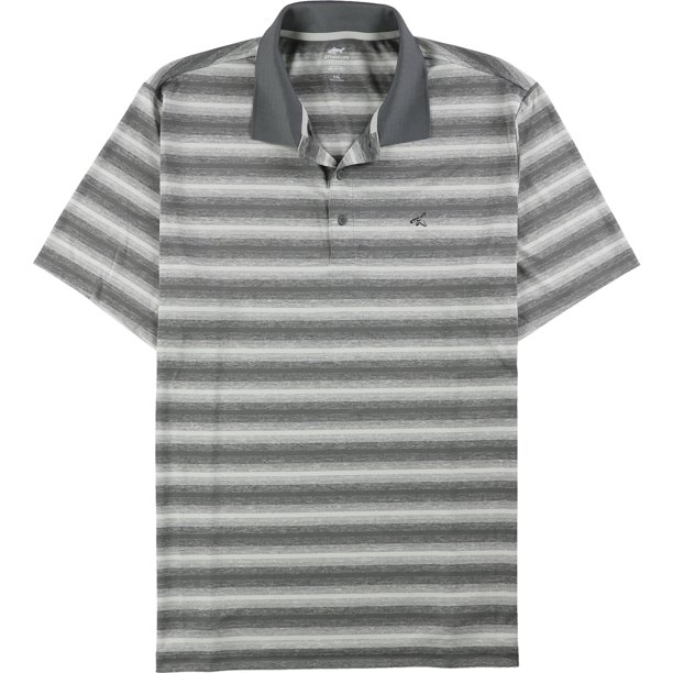 Greg Norman - Polo de rugby para hombre, diseño de rayas Freemont, gris, XX-Large Greg Norman polo, rugbi