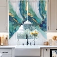 thumbnail image 4 of Turquoise Marble Swag Kitchen Curtain Valances, Abstracts Green Gold Gradient Stone Texture Rod Pocket Curtains Window Treatment Decor Valances for Bedroom Bathroom, 2 Panels 36 x 45 Inch, 4 of 9