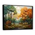thumbnail image 2 of Designart "Orange Green Trees Canopy Collage IV" Landscapes Floater Framed Canvas Print, 2 of 7