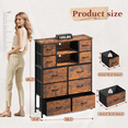 thumbnail image 3 of Tall Dresser with Fabric Drawers for Bedroom 38"W x 48.1"H Fabric Dresser & Chests of Drawers for Living Room, Rustic Brown, 3 of 9