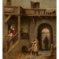 thumbnail image 2 of Henryk Pillati 12x13 Black Ornate Wood Framed Double Matted Museum Art Print Titled: Street Fiddler (1863), 2 of 5