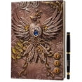 thumbnail image 1 of Cuaderno/Diario DND, 200 págs., cuero sintético, relieve 3D Fénix Rosa, bolígrafo - Ideal D&D. Accesorio RPG regalo nerd. DM's y jugadores. (Fénix Rosa), 1 of 3