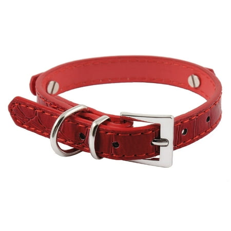 Unique Bargains Single Prong Buckle Red Crocodile Pattern Pet Tea Cup Yorkie Cat Dog Collar (Best Prong Collar Brand)