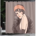 thumbnail image 4 of Ambesonne Pin up Girl Shower Curtain, Girl with Mole, 69"Wx84"L, Dark Taupe Dimgrey, 4 of 5