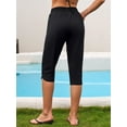 thumbnail image 4 of Sociala Womens Elastic Waisted Capris Swimwear Bottoms Long Swim Shorts with Pockets, 4 of 4