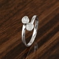 thumbnail image 2 of 0.35 CTW Natural Slice Polki Diamond Bypass Women Valentines Day Gifts Ring 925 Sterling Silver, 2 of 5