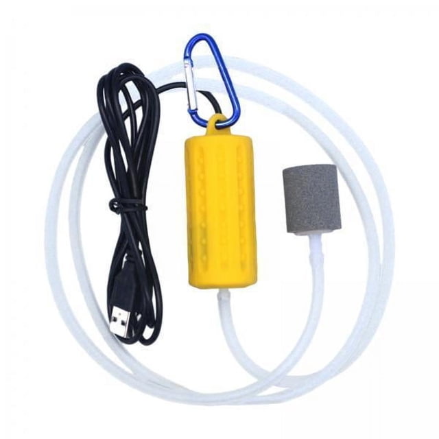 De Oxígeno Para Acuario 2xUSB, Aireador De Bomba De Aire Para Pecera, Súper Silencioso, Eficiente, Amarillo