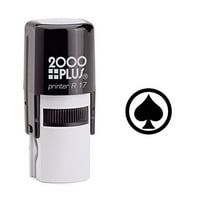 StampExpression - Spade in a Circle Self Inking Rubber Stamp - Black Ink (W-6380)