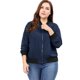 thumbnail image 3 of Chaqueta Bomber LigeBolsillo uxcell Azul Oscuro XL, 3 of 7