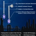 thumbnail image 2 of Gem Stone King 14K White Gold Blue Tanzanite and Lab Grown Diamond Dangle Earrings for Women | 1.38 Cttw | Gemstone December Birthstone | Marquise 8X4MM, 2 of 6