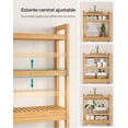 thumbnail image 3 of Mueble para Inodoro, Estante sobre Inodoro, Estantería de 3 Niveles, Estante Ajustable, Beige Natural, 3 of 8
