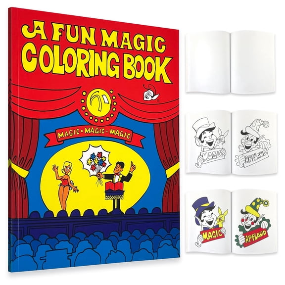 Coloring Book Magic Trick for Kids and Adults, Classic Color Changing Illusion with Blank, Black & White and Full Color Pages, Easy Beginner Magic Prop for Family and Stage Performance