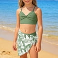 thumbnail image 3 of lnmuld 3 Piece Swimsuit for Girls Floral Tropical Bikini with Cover Up for Beach Pool Size:13-14 Years, 3 of 6