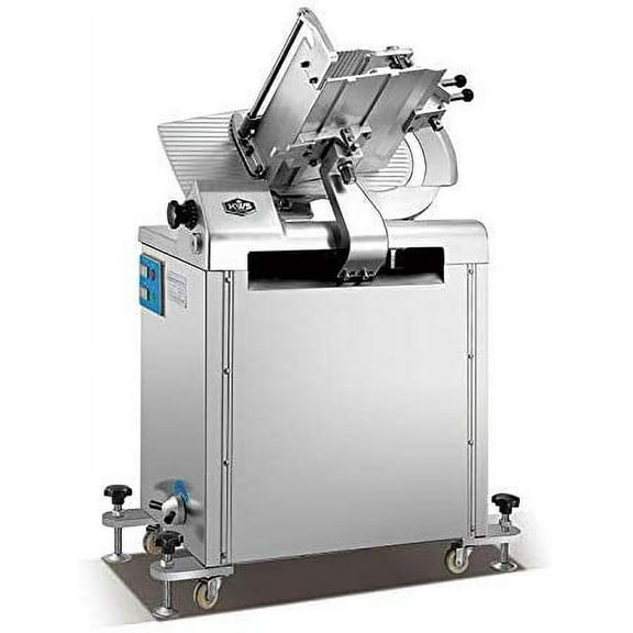 KWS MS-14A Floor Model Automatic Commercial 2550W Electric Meat Slicer 14" Stainless Steel Blade, Frozen Meat, Food, Deli Slicer/Low Noises ETL, NSF, FDA Certified