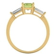 thumbnail image 4 of 1.5 ct Emerald Cut Natural Peridot 3 Stone 18K Yellow Gold Womens Engagement Ring, 4 of 5