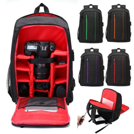 Moaere Digital SLR Camera Backpack Laptop Lens Case Shoulder Storage Bag with Rain Cover for  Tripod and