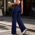 thumbnail image 5 of Dwellite Leggings for Womens Straight Leg Gym Yoga Pants High Waist Lifting Wide Leg Workout Pants with Pockets 2026 Navy L, 5 of 7