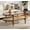 Brown, variant on Rattan Coffee Table, Oval Tempered Glass Wood Tea Table, Living Room Table with Storage Shelf, Boho Center Table for Living Room or Office, Brown, 48 Inch