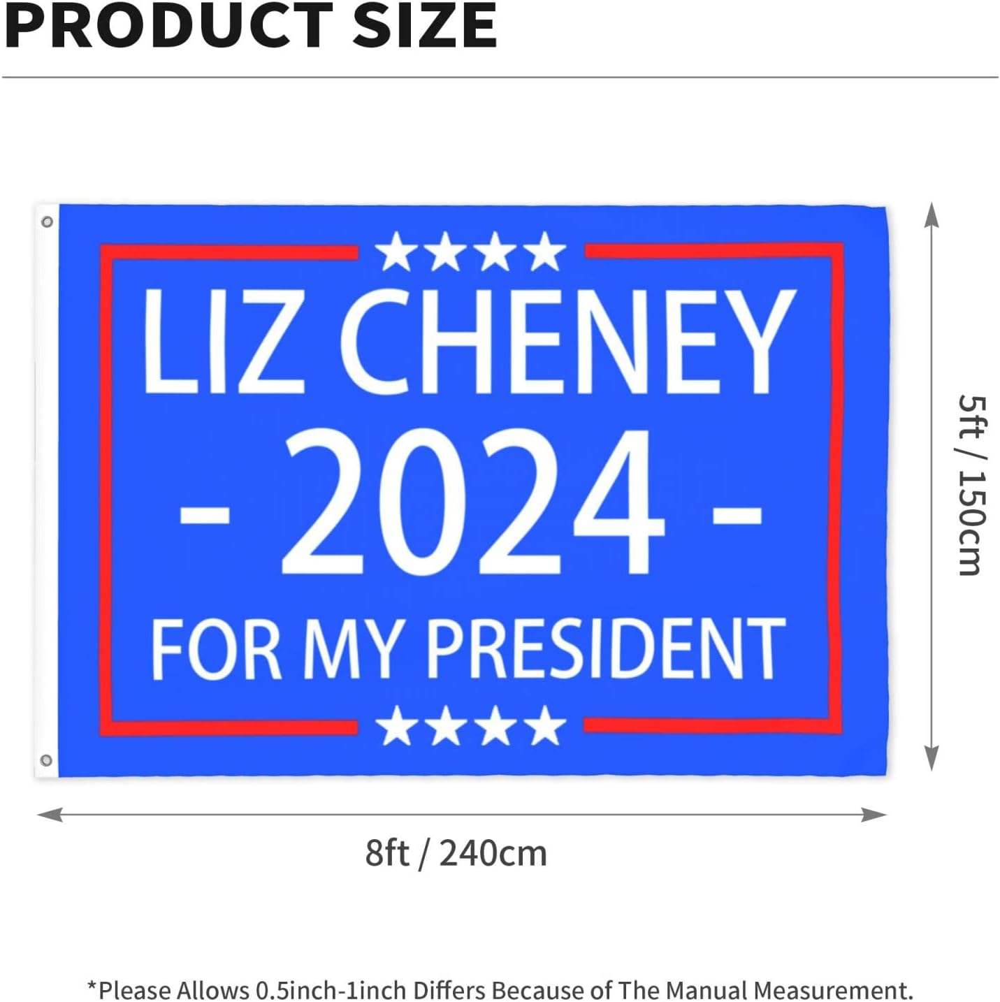 Liz Cheney 2024 for My President Durable DoubleSided 5x8ft Flag