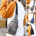 thumbnail image 4 of Stylago Women's Canvas Crossbody Sling Bags with Earphone Hole Trendy Small Chest Bag Backpack Mens Sports Hiking Shoulder Purse Blue, 4 of 5