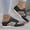 Black, variant on Hoshose Womens Platform Sneakers PU Leather Shoes Leopard Print & Lace-Up Design Running/Casual Shoes Plus Size